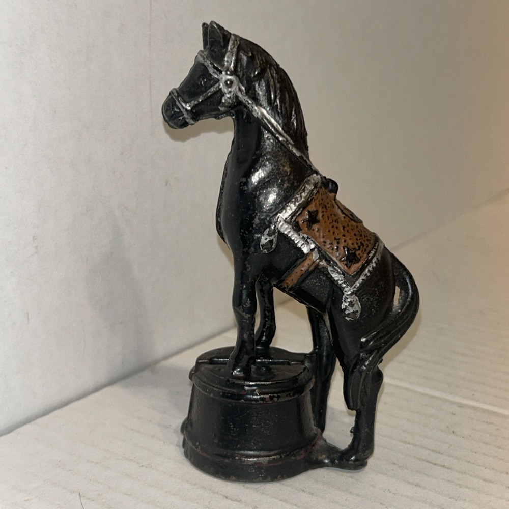 VINTAGE Cast Iron Piggy Bank Horse On a DRUM/Tub A.C. Williams 1920s
